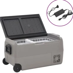 Arts De La Table & Arts Culinaires-vidaXL Glacière avec roue et adaptateur noir et gris 36 L PP et PE