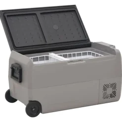 Arts De La Table & Arts Culinaires-vidaXL Glacière avec roue et adaptateur noir et gris 36 L PP et PE