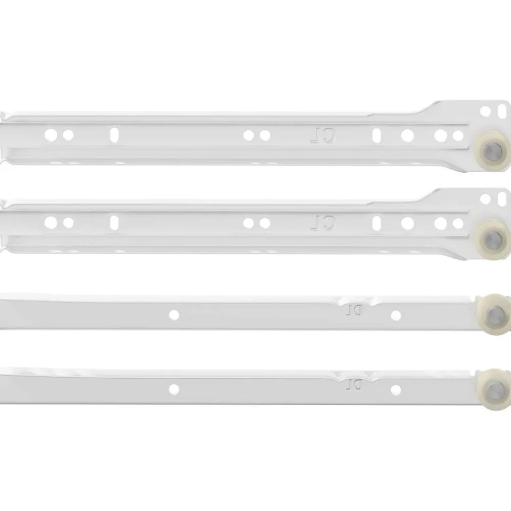 vidaXL Glissière de tiroir 2 pcs Blanc 250 mm Acier