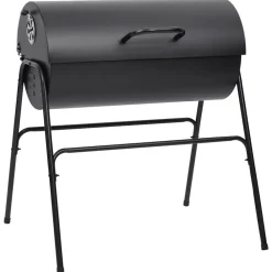 vidaXL Gril à baril avec 2 grilles de cuisson Noir 80x95x90 cm Acier