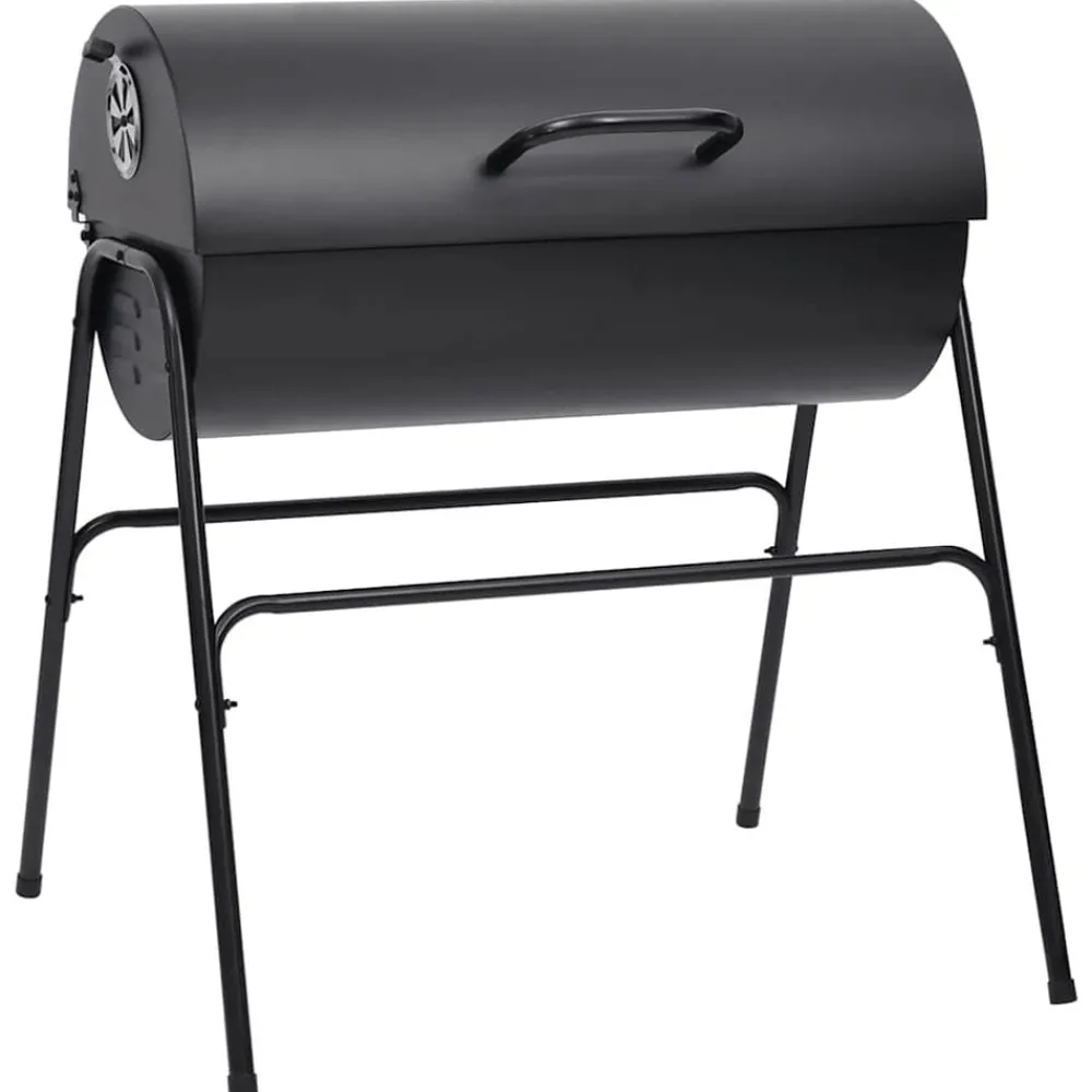 vidaXL Gril à baril avec 2 grilles de cuisson Noir 80x95x90 cm Acier