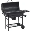 Arts De La Table & Arts Culinaires-vidaXL Gril à baril avec roues et étagères Noir Acier 115x85x95 cm