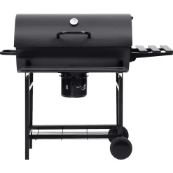 Arts De La Table & Arts Culinaires-vidaXL Gril à baril avec roues et étagères Noir Acier 115x85x95 cm