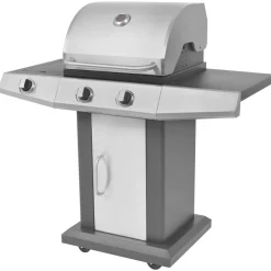 Arts De La Table & Arts Culinaires-vidaXL Gril à Gaz avec Brûleur Argenté Acier avec Tuyau en Métal