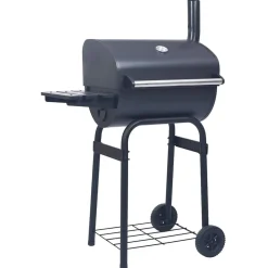 vidaXL Gril barbecue au charbon avec étagère inférieure Noir