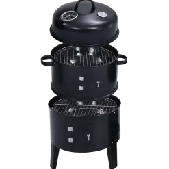 vidaXL Gril barbecue au charbon 3 en 1 40x80 cm