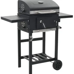 Arts De La Table & Arts Culinaires-vidaXL Gril de barbecue au charbon de bois et étagère inférieure Noir