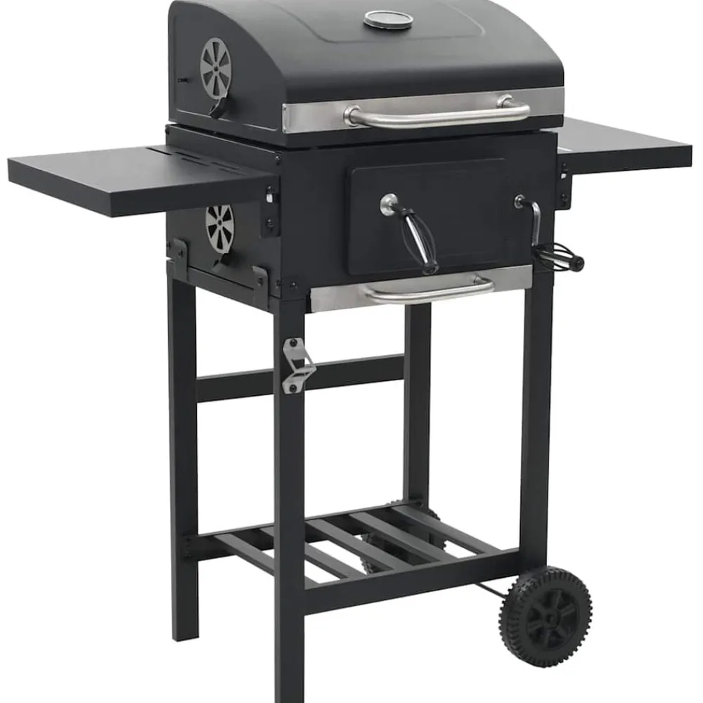 Arts De La Table & Arts Culinaires-vidaXL Gril de barbecue au charbon de bois et étagère inférieure Noir