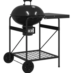 vidaXL Grill extérieur avec roue Noir 91 x 71 x 107 cm Métal