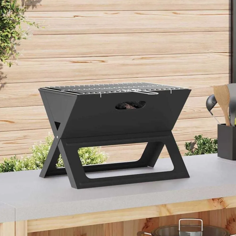 vidaXL Grill extérieur Noir 46 x 31 x 31 cm Acier