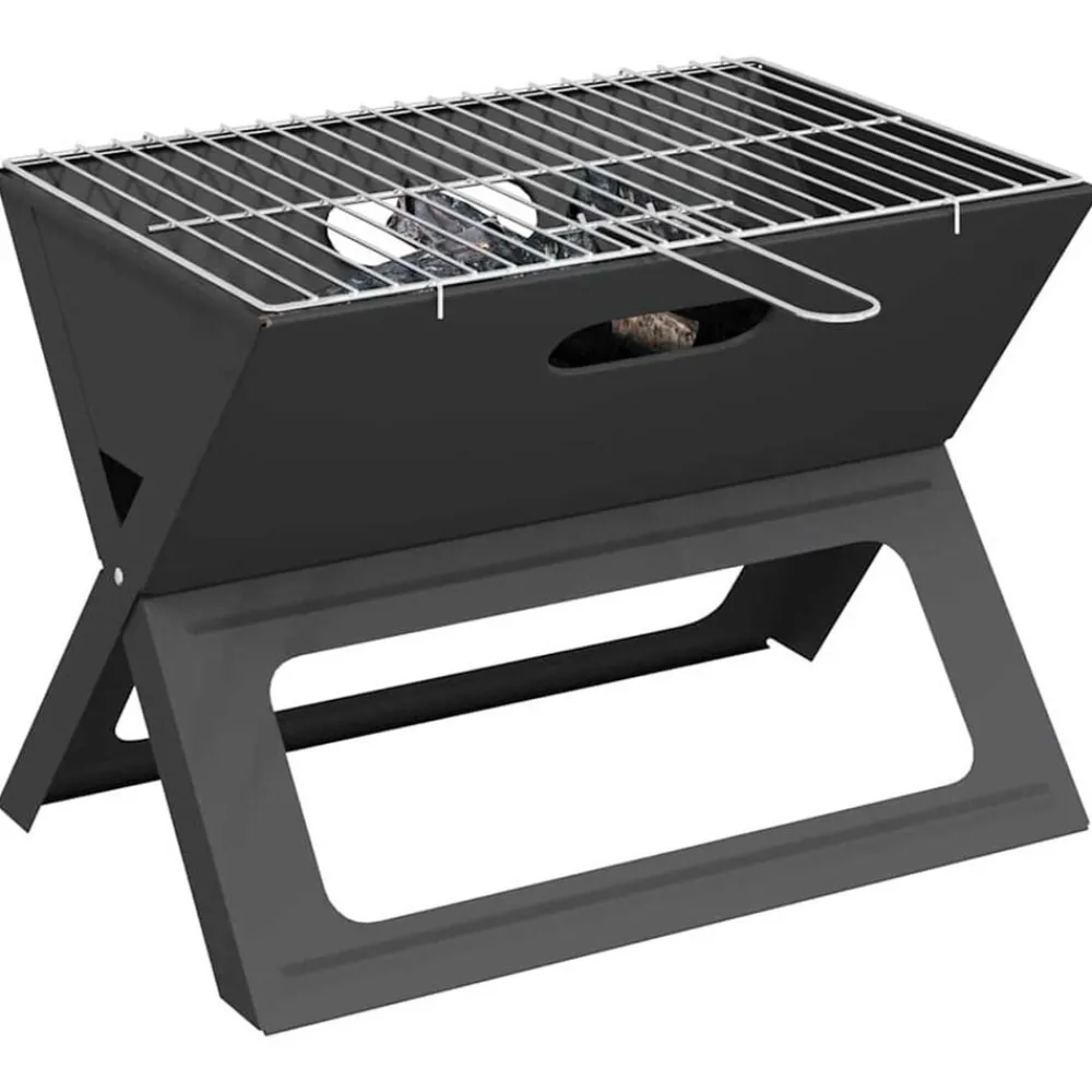 vidaXL Grill extérieur Noir 46 x 31 x 31 cm Acier