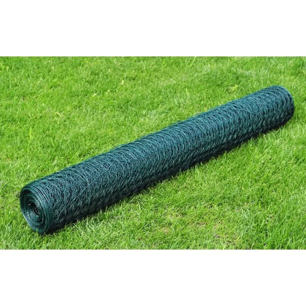vidaXL Grillage à poule avec revêtement en PVC 25x0,5 m