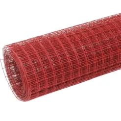 Clôtures & Barrières-vidaXL Grillage Acier avec revêtement en PVC 10x1,5 m Rouge