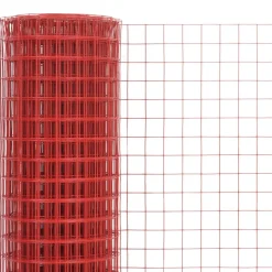 Clôtures & Barrières-vidaXL Grillage Acier avec revêtement en PVC 10x1,5 m Rouge