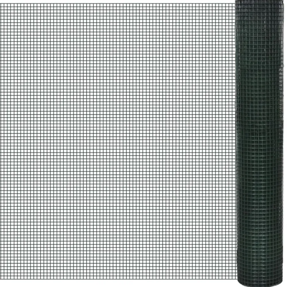 Clôtures & Barrières-vidaXL Grillage acier galvanisé et revêtement en PVC 10x1 m Vert