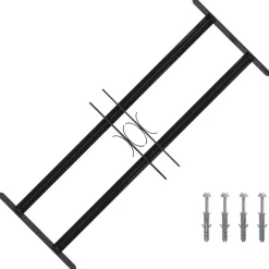 Matériaux De Construction-vidaXL Grille de Fenêtre Noir 76 x 30 cm Acier enduit de poudre
