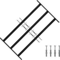 Matériaux De Construction-vidaXL Grille de Fenêtre Noir 75,5 x 45 cm Acier enduit de poudre