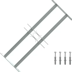 vidaXL Grille réglable de sécurité de fenêtres et 2 barres 500-650 mm