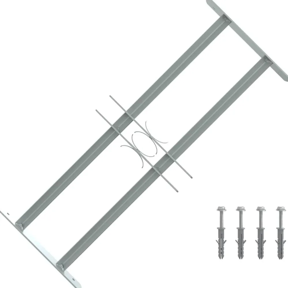 vidaXL Grille réglable de sécurité de fenêtres et 2 barres 500-650 mm