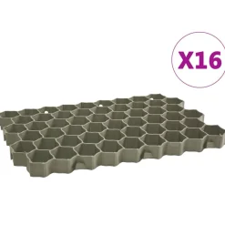 vidaXL Grilles d'herbe 16 pcs 60x40x3 cm plastique