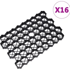vidaXL Grilles d'herbe 16 pcs 60x40x3 cm plastique