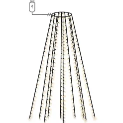 Luminaires-vidaXL Guirlande lumineuse d'arbre de Noël avec 150 LED 150 cm Blanc chaud