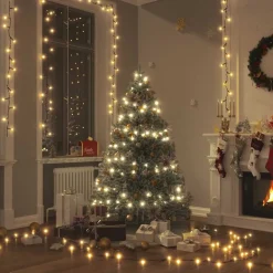 Luminaires-vidaXL Guirlande lumineuse d'arbre de Noël avec 150 LED 150 cm Blanc chaud
