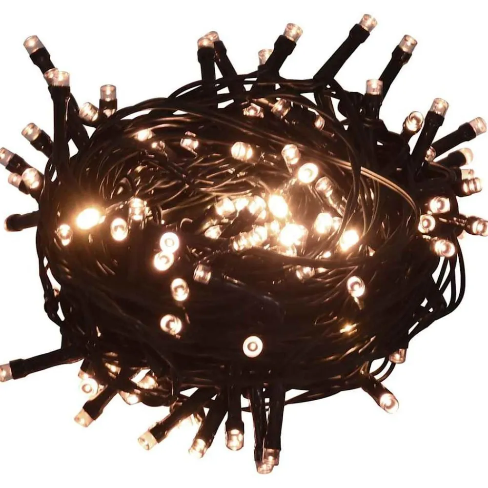 Décorations-vidaXL Guirlande lumineuse 400 LED 40 m 8 effets lumineux Blanc chaud