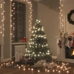 Décorations-vidaXL Guirlande lumineuse 400 LED 40 m 8 effets lumineux Blanc chaud