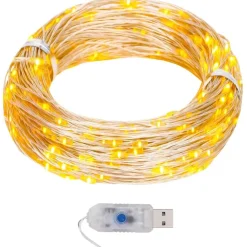 Décorations-vidaXL Guirlande lumineuse micro LED 40m 400LED 8fonctions Blanc chaud