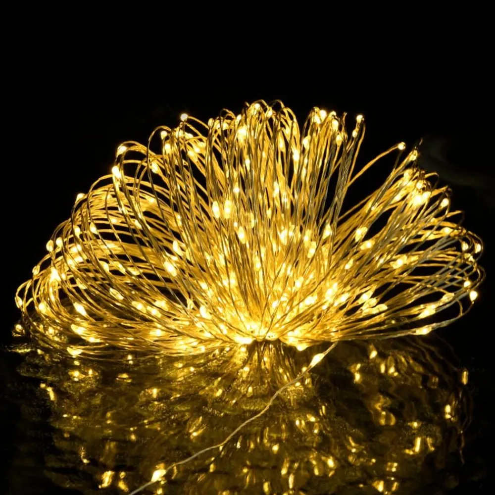 Décorations-vidaXL Guirlande lumineuse micro LED 40m 400LED 8fonctions Blanc chaud