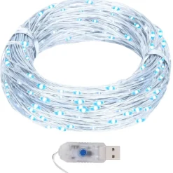 Décorations-vidaXL Guirlande lumineuse micro LED 40m 400LED 8fonctions Blanc froid