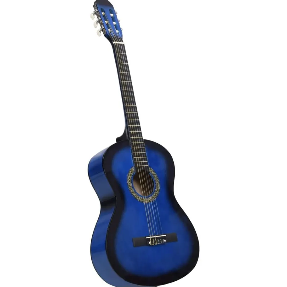 Arts & Loisirs-vidaXL Guitare classique avec sac pour débutants 4/4 39" Bleu