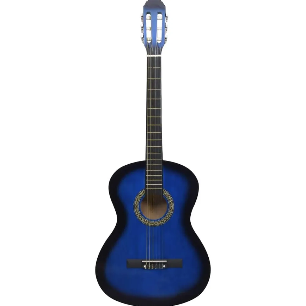 Arts & Loisirs-vidaXL Guitare classique avec sac pour débutants 4/4 39" Bleu