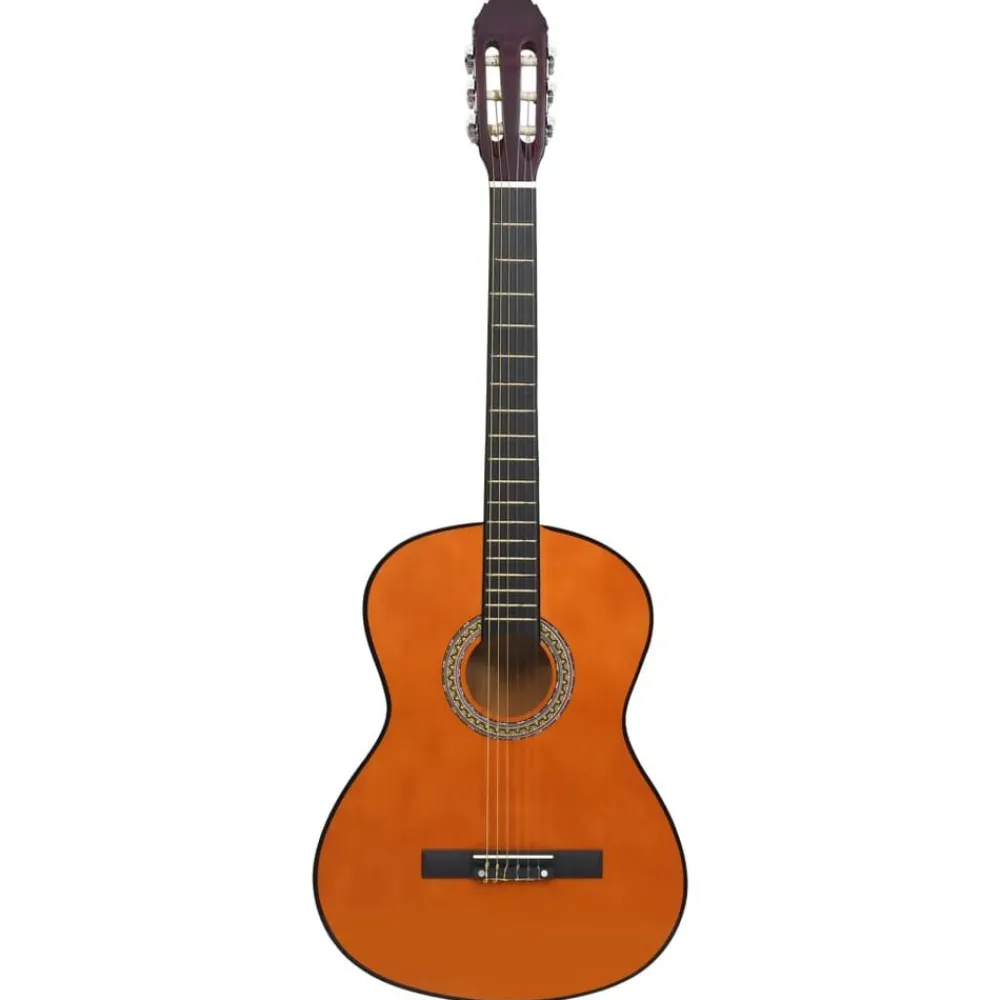 Arts & Loisirs-vidaXL Guitare classique avec sac pour débutants 4/4 39" Marron foncé