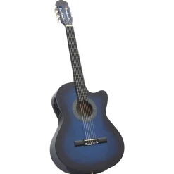 Arts & Loisirs-vidaXL Guitare découpée classique occidentale égaliseur 6 cordes Bleu