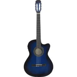 Arts & Loisirs-vidaXL Guitare découpée classique occidentale égaliseur 6 cordes Bleu