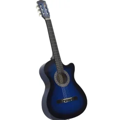 Arts & Loisirs-vidaXL Guitare découpée classique occidentale 6 cordes ombré 38" Bleu