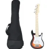 Arts & Loisirs-vidaXL Guitare électrique pour enfants et sac marron et blanc 3/4 30"