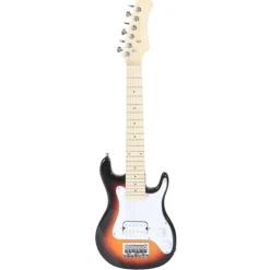 Arts & Loisirs-vidaXL Guitare électrique pour enfants et sac marron et blanc 3/4 30