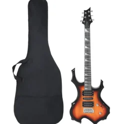 Arts & Loisirs-vidaXL Guitare électrique pour débutants et sac 4/4 39" Marron et noir