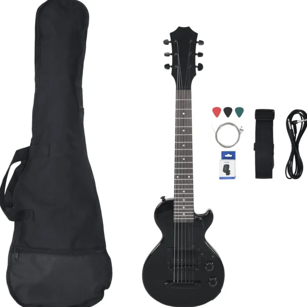 Arts & Loisirs-vidaXL Guitare électrique pour enfants avec sac 3/4 30" Noir