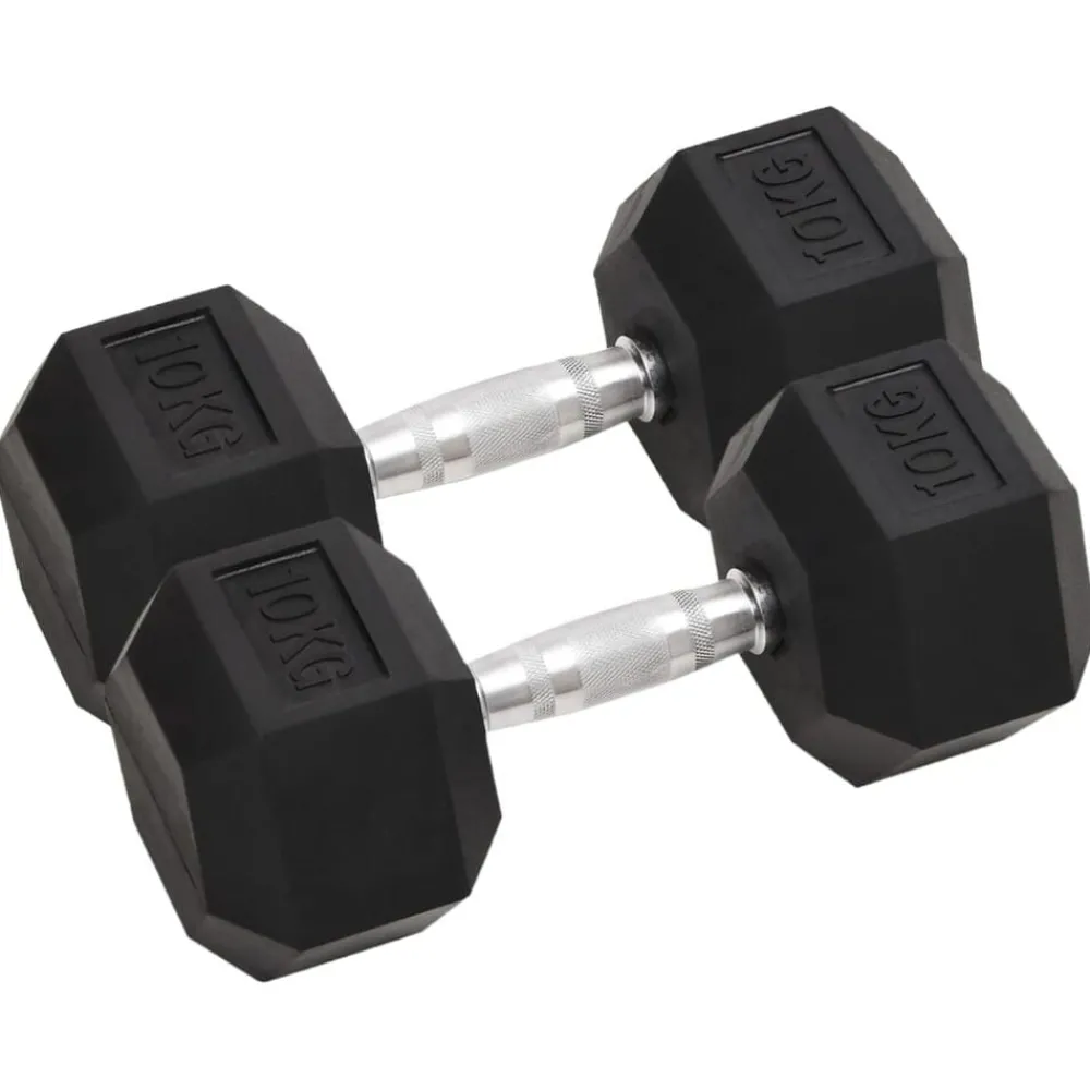 vidaXL Haltères 2 pcs 20 kg Total Fonte