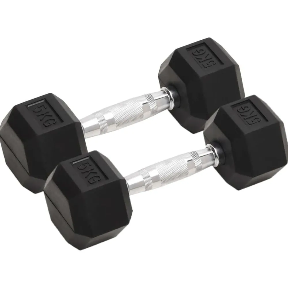 Entraînement & Fitness-vidaXL Haltères 2 pcs 10 kg Total Fonte