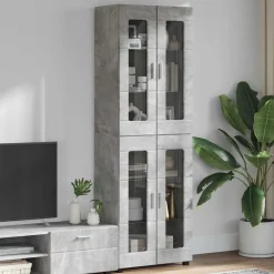 Ensembles De Meubles-vidaXL Haut Armoire avec étagère FLORIN 60 x 35 x 182 cm Gris béton