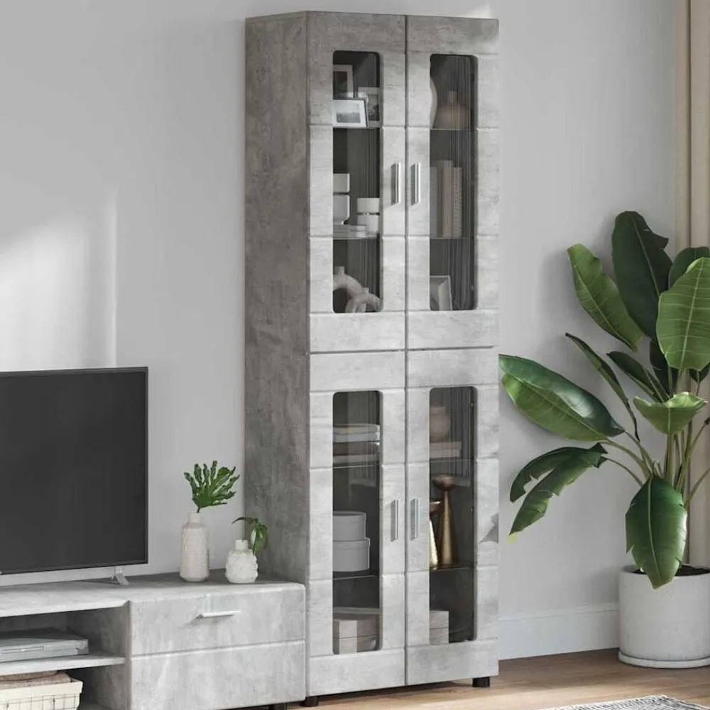 Ensembles De Meubles-vidaXL Haut Armoire avec étagère FLORIN 60 x 35 x 182 cm Gris béton