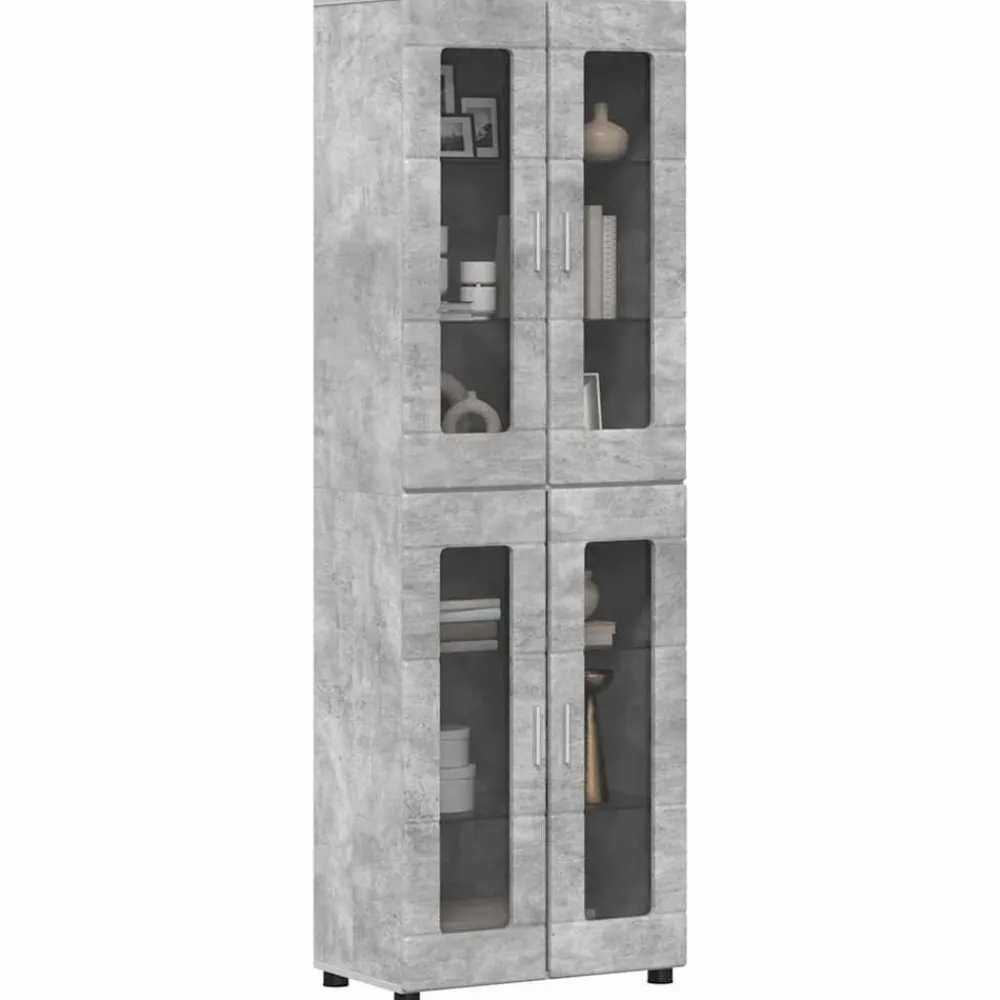 Ensembles De Meubles-vidaXL Haut Armoire avec étagère FLORIN 60 x 35 x 182 cm Gris béton