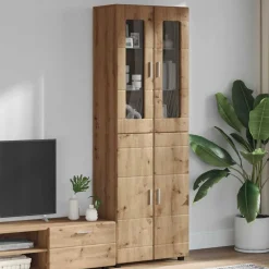 vidaXL Haut Armoire avec porte FLORIN Chêne artisanal 60 x 35 x 182 cm