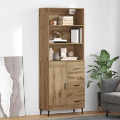 Armoires & Meubles De Rangement-vidaXL Haut Armoire avec tiroir Chêne artisanal 69,5 x 34 x 180 cm ch&ecirc;ne artisanal