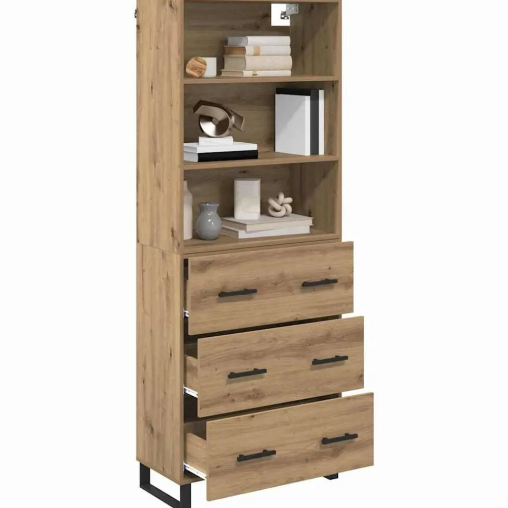 Armoires & Meubles De Rangement-vidaXL Haut Armoire avec tiroir Chêne artisanal 69,5 x 34 x 180 cm chêne artisanal